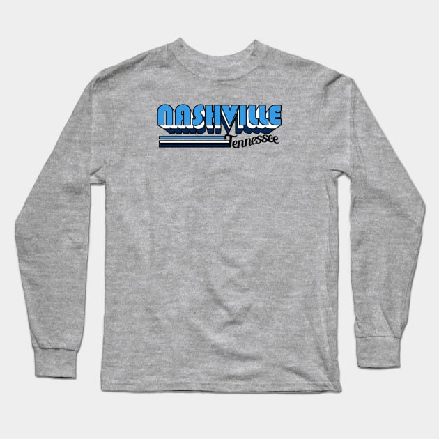 Nashville - Retro 2 Long Sleeve T-Shirt by BigOrangeShirtShop